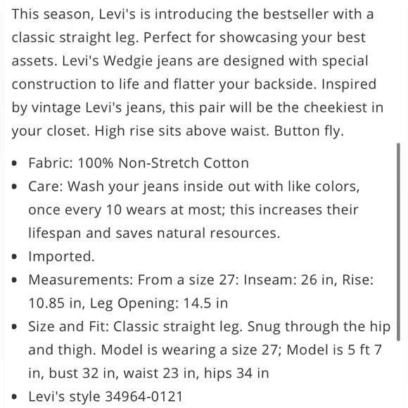 Levi’s jeans (23X26) - Picture 14 of 16